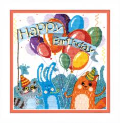 BT-183 Counted cross stitch kit Crystal Art "Happy birthday!"