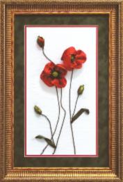 Ribbon embroidery kit L- 001 "Poppies"