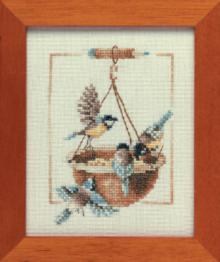 PN-0007976 (34540) Counted cross stitch kit LanArte "Feeding Dish with Birds"