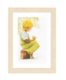 PN-0021213 Counted cross stitch kit LanArte "Girl with Apple"