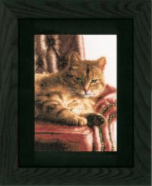 PN-0146177 Counted cross stitch kit LanArte "Relaxed Tabby"