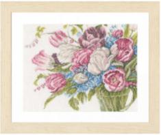 PN-0158327 Counted cross stitch kit LanArte "Pretty Bouquet of Flowers"