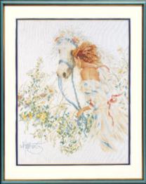 PN-0007952 Counted cross stitch kit LanArte "Horse and Flowers"