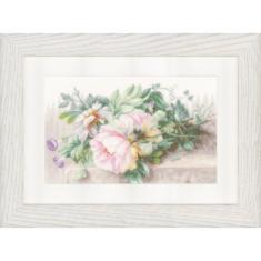 PN-0147588 Counted cross stitch kit LanArte "Still Life with Peonies and Morning Glory" 
