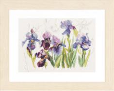 PN-0008027 Counted cross stitch kit LanArte Triptych "Blue Flowers. Irises"