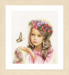 PN-0164072 Counted cross stitch kit LanArte "Angel with Butterflies"