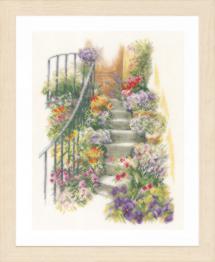 PN-0169680 Counted cross stitch kit LanArte "Flowers Stairs"