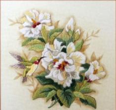 01544 Satin stitch kit DIMENSIONS "Hibiscus Floral"