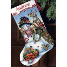 70-08866 Counted cross stitch kit DIMENSIONS ''Snowmen Gathering. Stocking"