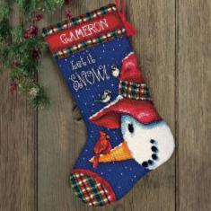 71-09149 Gobelin stitching kit DIMENSIONS "Snowman Perch. Stocking"