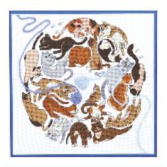 BT-196 Counted cross stitch kit Crystal Art "Game of cats'