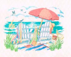 70-03242 Counted cross stitch kit (blanket) DIMENSIONS "At the Beach" 