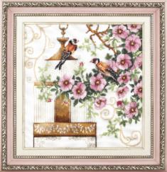 BT-216 Counted cross stitch kit Crystal Art "Singing in brere"