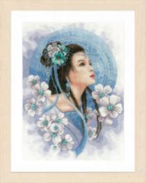 PN-0169168 Counted cross stitch kit LanArte "Asian Lady In Blue"