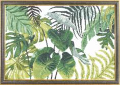 BT-228 Counted cross stitch kit Crystal Art Set of pictures "Tropical leaves"