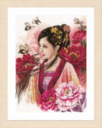 PN-0170199 Counted cross stitch kit LanArte "Asian lady in pink"