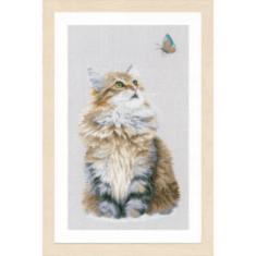 PN-0171041 Counted cross stitch kit LanArte "Forest cat"