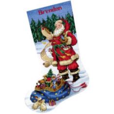 08645 Counted cross stitch kit DIMENSIONS "Checking his list. Stocking"