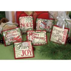 08827 Counted cross stitch kit DIMENSIONS "Christmas Sayings Ornaments"