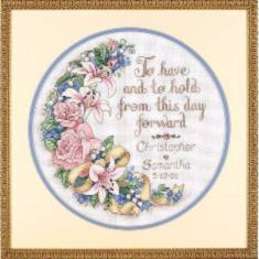 03892 Counted cross stitch kit DIMENSIONS "To Have and to Hold Wedding Record"