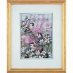 06884 Counted cross stitch kit DIMENSIONS "Chickadees in Spring"