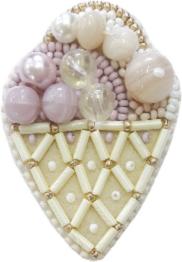 BP-189 Beadwork kit for creating broоch Crystal Art "Dessert"