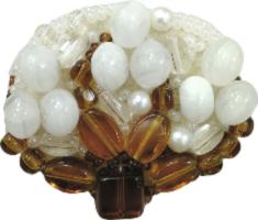 BP-195 Beadwork kit for creating broоch Crystal Art "Cotton plant"