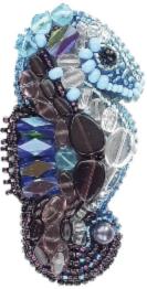 BP-198 Beadwork kit for creating broоch Crystal Art "Horsefish"