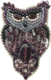 BP-209 Beadwork kit for creating broоch Crystal Art "Owl"