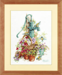 PN-0007958 Counted cross stitch kit LanArte "Birds at the water pump"