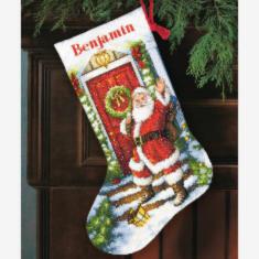 70-08901 Counted cross stitch kit DIMENSIONS "Welcome Santa. Stocking"