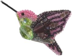 BP-217 Beadwork kit for creating broоch Crystal Art "Fly bird"