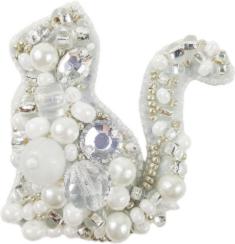 BP-220 Beadwork kit for creating broоch Crystal Art "Cat"