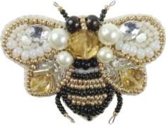 BP-221 Beadwork kit for creating broоch Crystal Art "Bee"