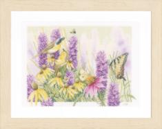 PN-0147541 Counted cross stitch kit LanArte Butterfly Bush and Echinacea