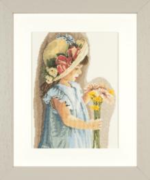 PN-0008175 (35122) Counted cross stitch kit LanArte "Girl with the flowered hat"