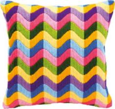 PN-0010866 Vervaco Long Stitch Kit Cushion "Colourful Waves"