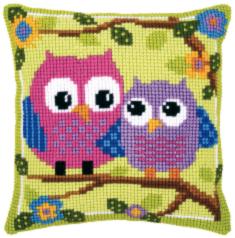 PN-0021540 Vervaco Cross Stitch Cushion "Owls on a Branch"