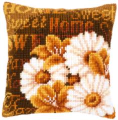 PN-0021706 Vervaco Cross Stitch Cushion "Modern Daisies"