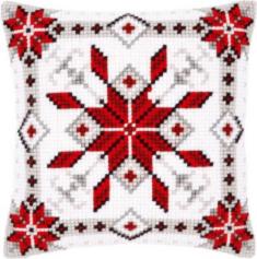 PN-0146119 Vervaco Cross Stitch Cushion "Snow crystal I"
