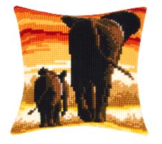 PN-0162254 Vervaco Cross Stitch Cushion "Elephants"