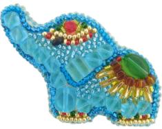 BP-226 Beadwork kit for creating broоch Crystal Art "Elephant"