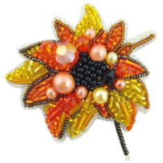 BP-228 Beadwork kit for creating broоch Crystal Art "Sunflower"