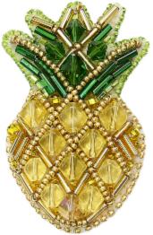 BP-230 Beadwork kit for creating broоch Crystal Art "Pineapple"