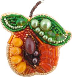 BP-233 Beadwork kit for creating broоch Crystal Art "Apricot"