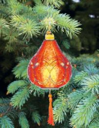 Christmas tree toy cross-stitch kit Т-22 Set of pictures "Colorful lanterns"