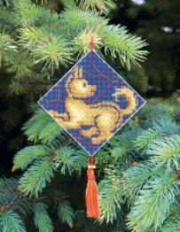 Christmas tree toy cross-stitch kit Т-39 Set of pictures "Chinese horoscope" 