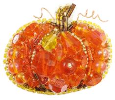 BP-242 Beadwork kit for creating broоch Crystal Art "Pumpkin"
