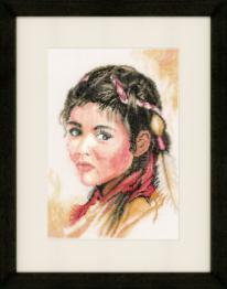 PN-0145638 Counted cross stitch kit LanArte "Young Squaw"