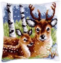 PN-0147043 Vervaco Cross Stitch Cushion "Deer family"